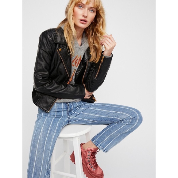 Free People Modern Vegan Leather Bomber Jacket - Picture 2 of 3